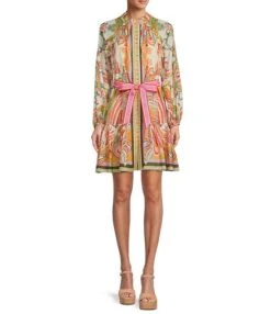 Antonio Melani Brynn Pink Scarf Border Print Mock Neck Long Sleeve Self-Tie Belted Tiered Hem Button Front Dress 7 Antonio Melani Brynn Pink Scarf Border Print Mock Neck Long Sleeve Self-Tie Belted Tiered Hem Button Front Dress -Serax Shop 00000000 zi 2ad951de 5918 4ef6 8a8d bd1cb25b73fa