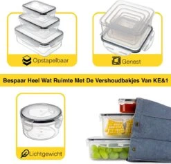 KE&1 Vershoudbakjes - Meal Prep Bakjes - Lunchbox - Diepvriesbakjes - Plastic Bakjes - Keuken - Keukenkast - Bakken -Serax Shop 1200x1153