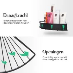 Avint Goods Telescopisch Doucherek Zonder Boren – 4 Laags Badkamerrek Staand – Douche Rek Hoekrek – Zwart -Serax Shop 1200x1200 102