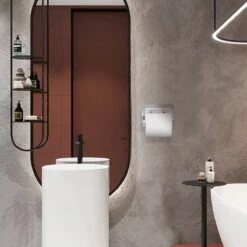 BOTC Toiletrolhouder Met Handdoekhaakjes - Toiletrolhouder - Toiletrolhouder - Zelfklevend / Boren / Zonder Boren - RVS - Zliver 17 BOTC Toiletrolhouder Met Handdoekhaakjes - Toiletrolhouder - Toiletrolhouder - Zelfklevend / Boren / Zonder Boren - RVS - Zliver -Serax Shop 1200x1200 80