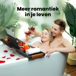 RelaxTub® Badplank - Badplank Voor In Bad - Badrek - Verstelbaar - Anti Slip - Badplank Zwart - Badplank Hout - Badrekje Inclusief Boekenhouder, Tablethouder & Spiegel -Serax Shop 1200x1200 96