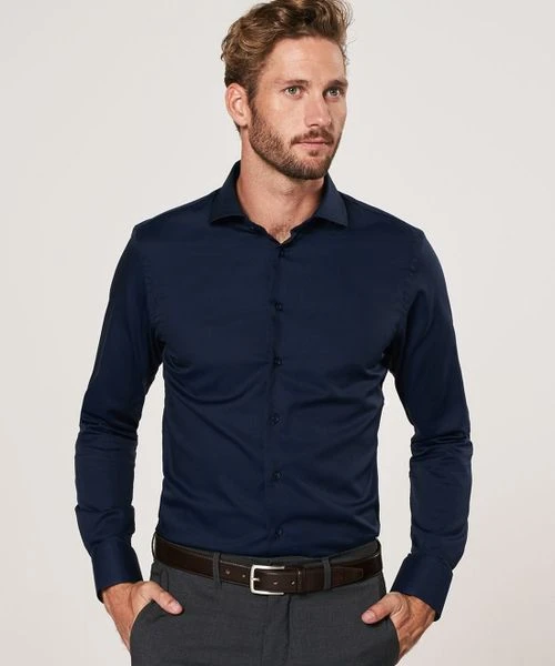 Profuomo Shirt Slim Fit Navy 7 Profuomo Shirt Slim Fit Navy - Afbeelding 5