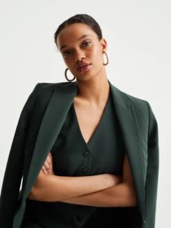 WE FASHION Klassieke Blazers Gilet Dames Donkergroen -Serax Shop 19080cfac0835a14cca2b5362182aca6