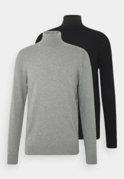Pier One 2 Pack - Basic Turtleneck - Trui - Black/Mottled Light Grey -Serax Shop 2df07891f3cf443da67ee4c7a11ee632