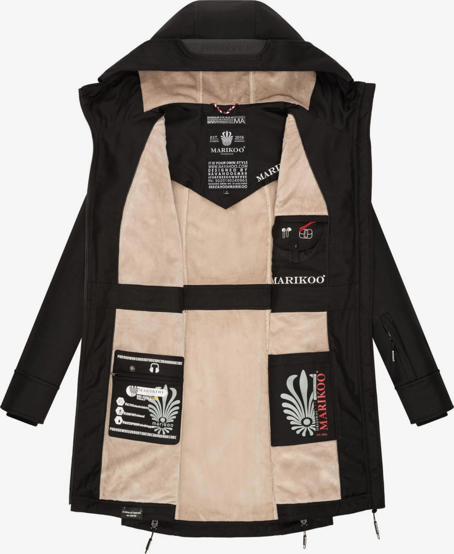 Marikoo Parkas Tussenparka Dames Zwart 7 Marikoo Parkas Tussenparka Dames Zwart - Afbeelding 5