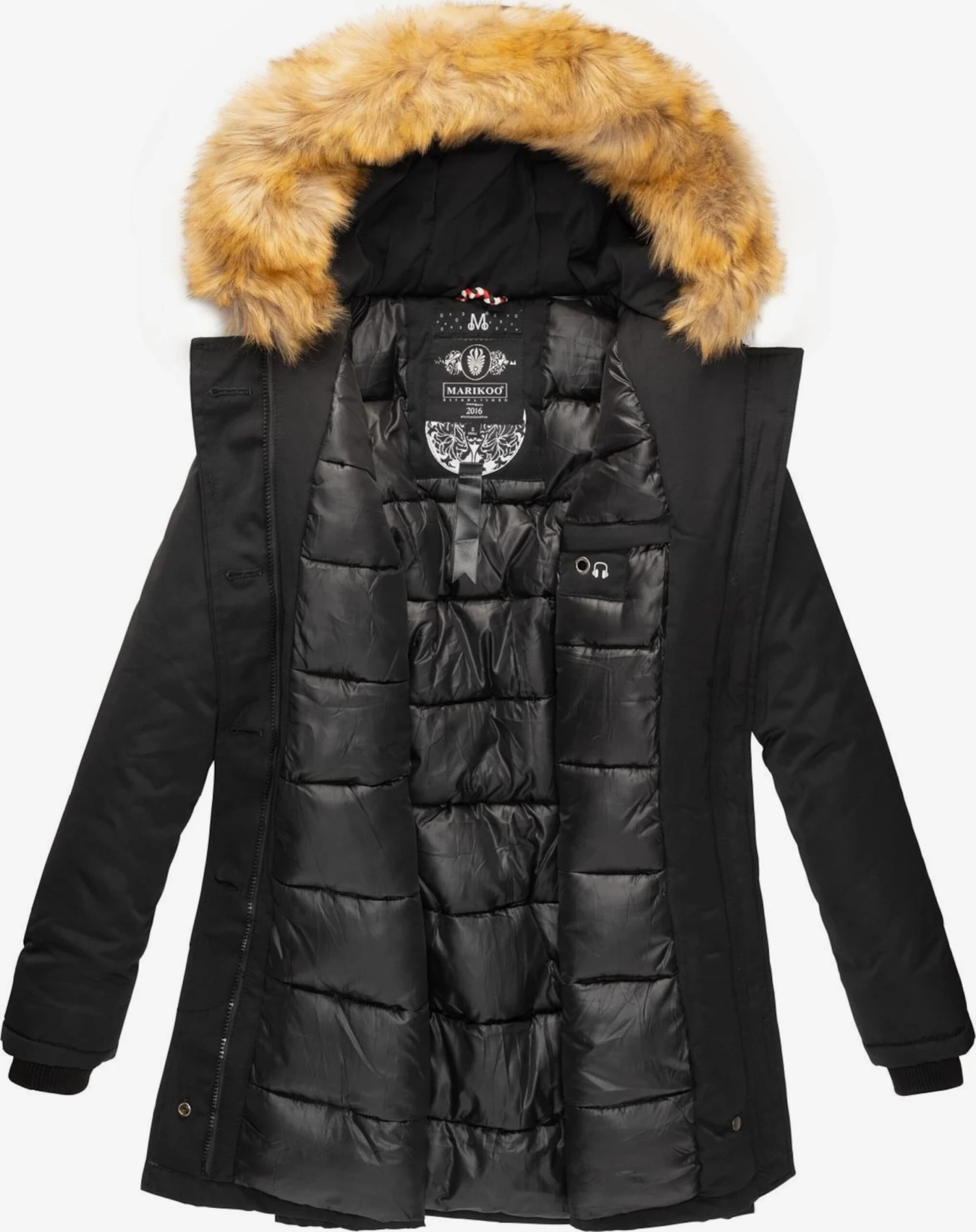 Marikoo Parkas Winterparka Karmaa Dames Zwart 6 Marikoo Parkas Winterparka Karmaa Dames Zwart - Afbeelding 4
