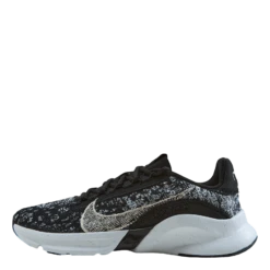 Nike SuperRep Go 3 Flyknit Next Nature Women's Training Shoes BLACK/METALLIC SILVER-WHITE