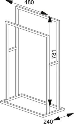 Sealskin Carré - Handdoekrek - 24 X 48 X 78,5 Cm - Vrijstaand - Zwart -Serax Shop 712x1200 1