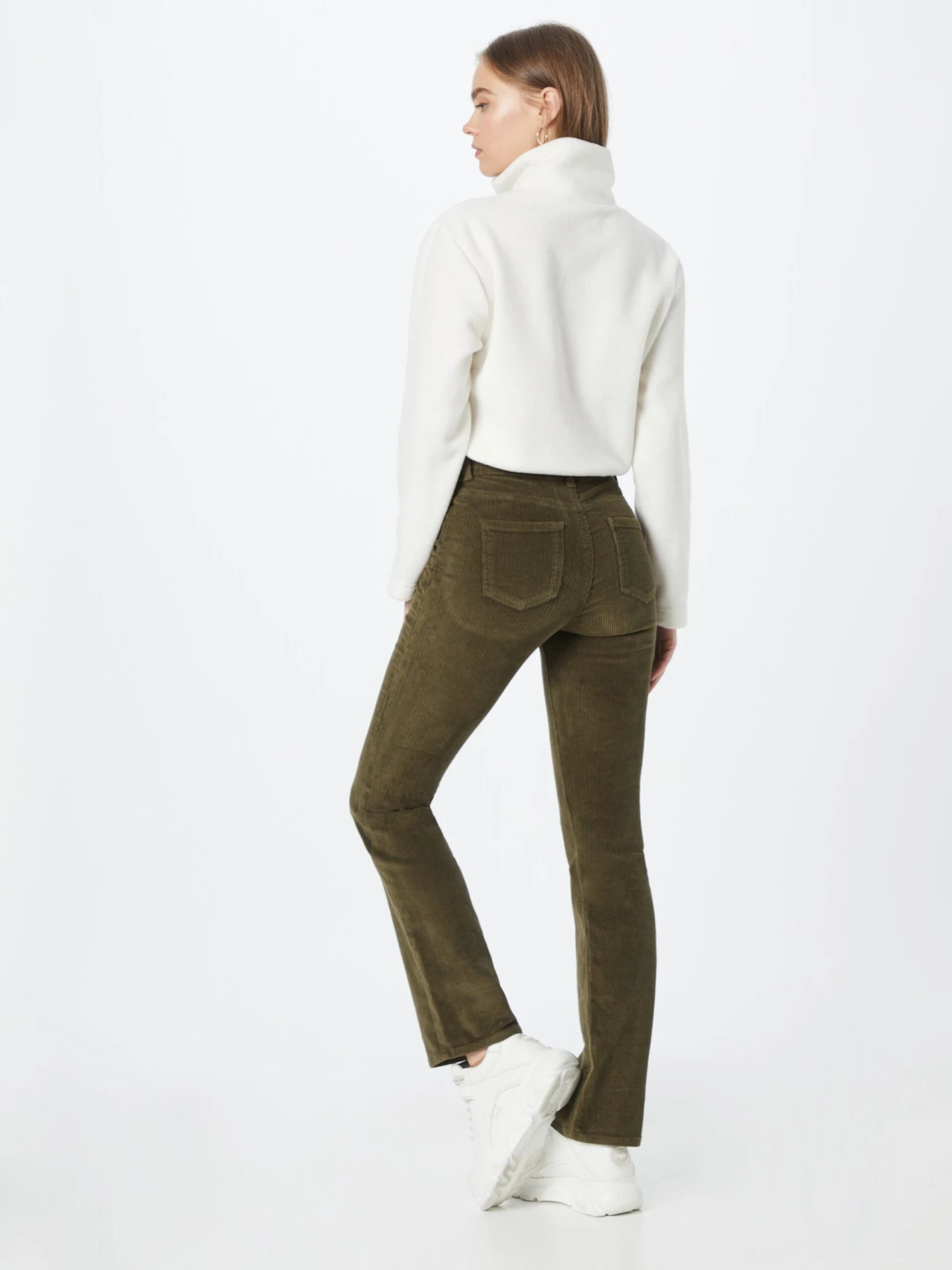 ONLY Ribbroeken Flared Broek Mary Dames Olijfgroen 6 ONLY Ribbroeken Flared Broek Mary Dames Olijfgroen - Afbeelding 4