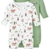 NAME IT Nbmnightsuit Zip Firefighter 2 Pack - Body - Green
