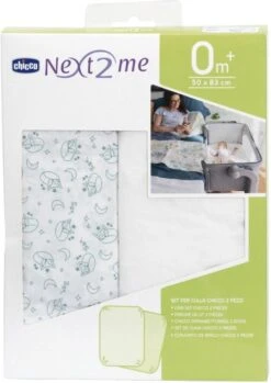 Chicco - Set Van 2 Hoeslakens Blauw Vossenpatroon - Voor Next2Me Wieg -Serax Shop 850x1200