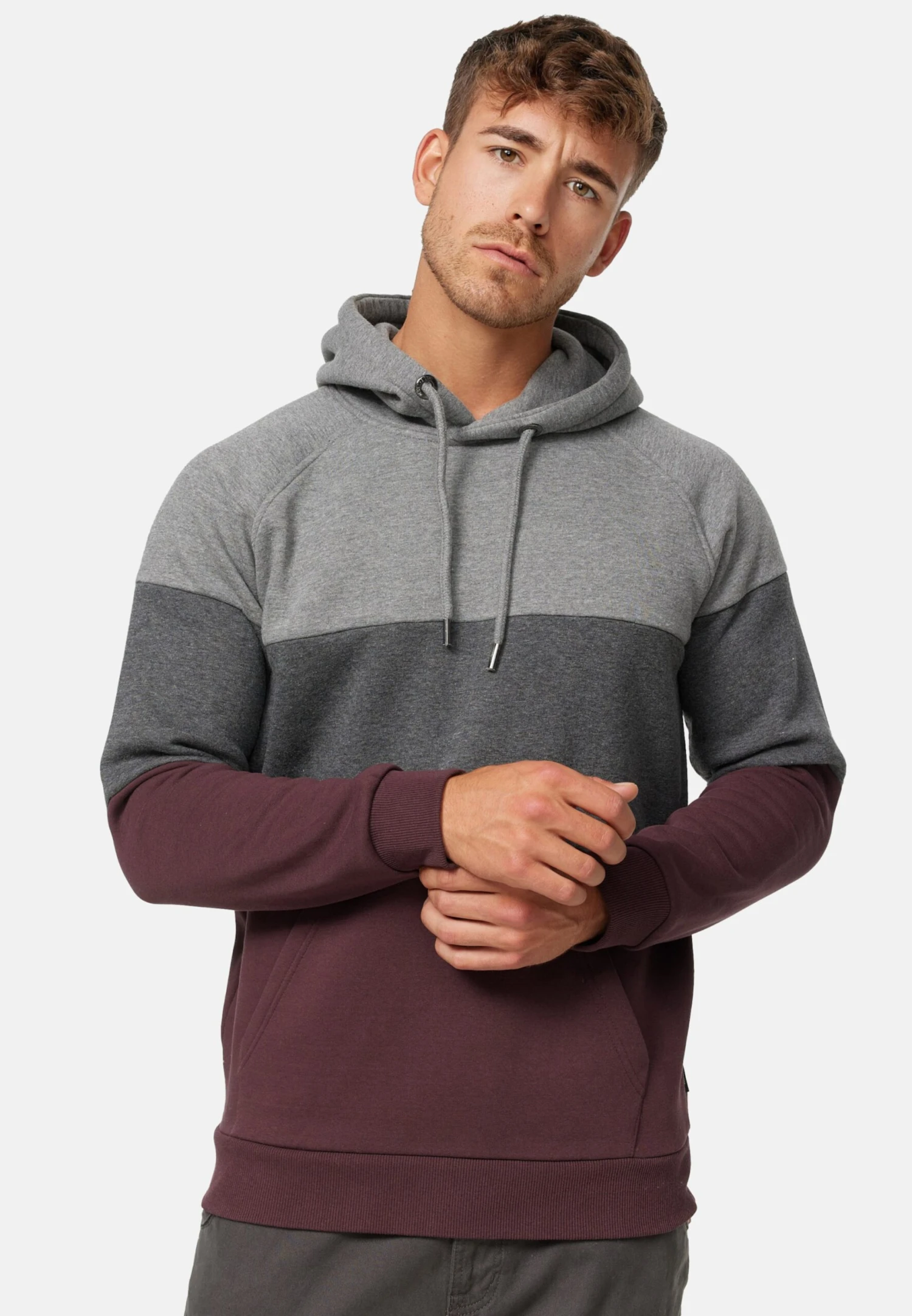 Indicode Jeans Hoodies Sweatshirt Donta Heren Bourgogne 4 Indicode Jeans Hoodies Sweatshirt Donta Heren Bourgogne - Afbeelding 2