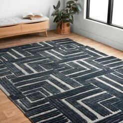 Alexander Home Vail Mid-century Modern Geometric Square Area Rug -Serax Shop Alexander Home Vail Mid century Modern Geometric Square Area Rug 2