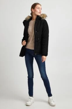 OXMO Winterjassen Winterjas LONA Dames Zwart -Serax Shop abe7e6f8a0f9621f657e420324795a29