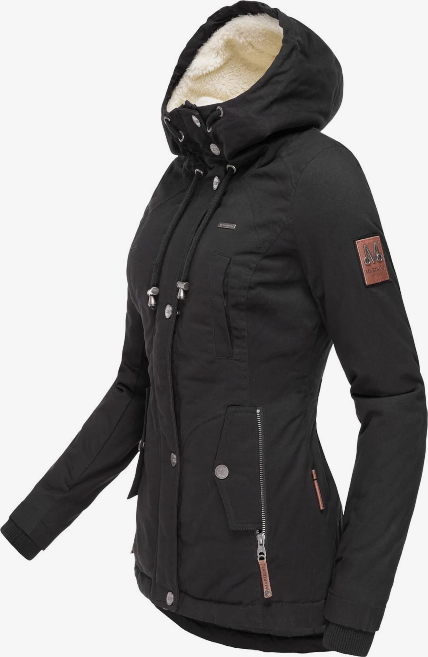 Marikoo Winterjassen Winterjas Bikoo Dames Zwart 4 Marikoo Winterjassen Winterjas Bikoo Dames Zwart - Afbeelding 2