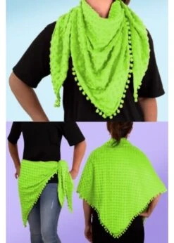 Driehoek Sjaal Bubble Neon Groen | Feestkleding Breda