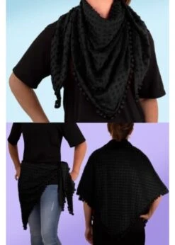 Driehoek Sjaal Bubble Zwart | Feestkleding Breda