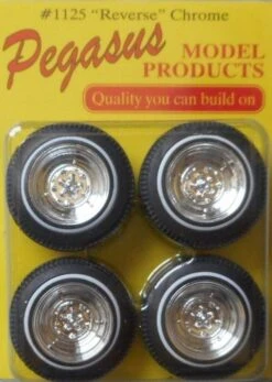 Pegasus Hobby 1/24-1/25 Chrome Rev Rm/Tire Chrome REVERSE Wheels