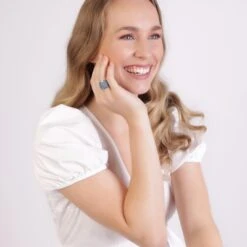 Stalen Ring Met Blue Mineral Powder -Serax Shop stalen ring met blue mineral powder 2